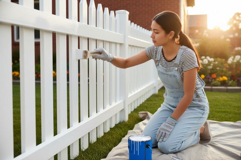 Picket Fence Staining